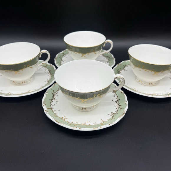Royal Doulton Fontainebleau Tea Cup Saucer Sets(Set of 4) Bone China England - Picture 1 of 6